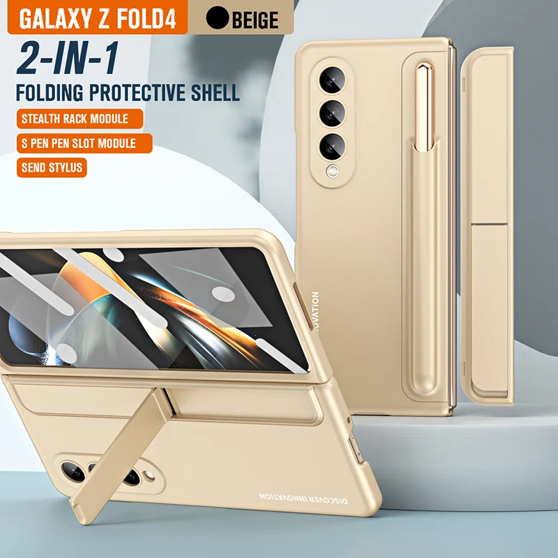 

Чехол 2-в-1 со стилусом для телефона Samsung Galaxy Z Fold 5 Fold4 противоударный защитный чехол с защитной пленкой