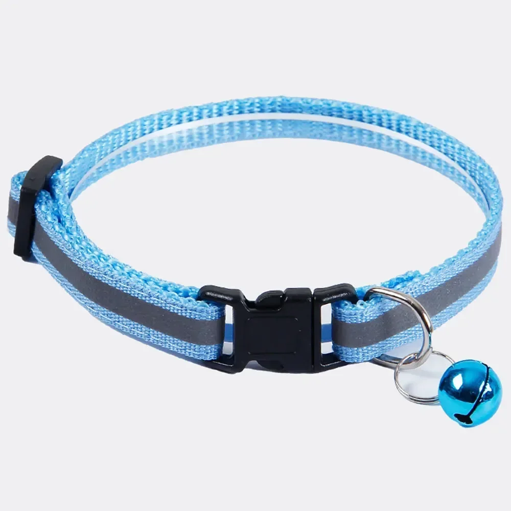 Cute Dog Cat Collar Cat Necklace Adjustable Reflective Colorful Bell Patch Collar Buckle Dog Collar Pet Items Dog Accessories