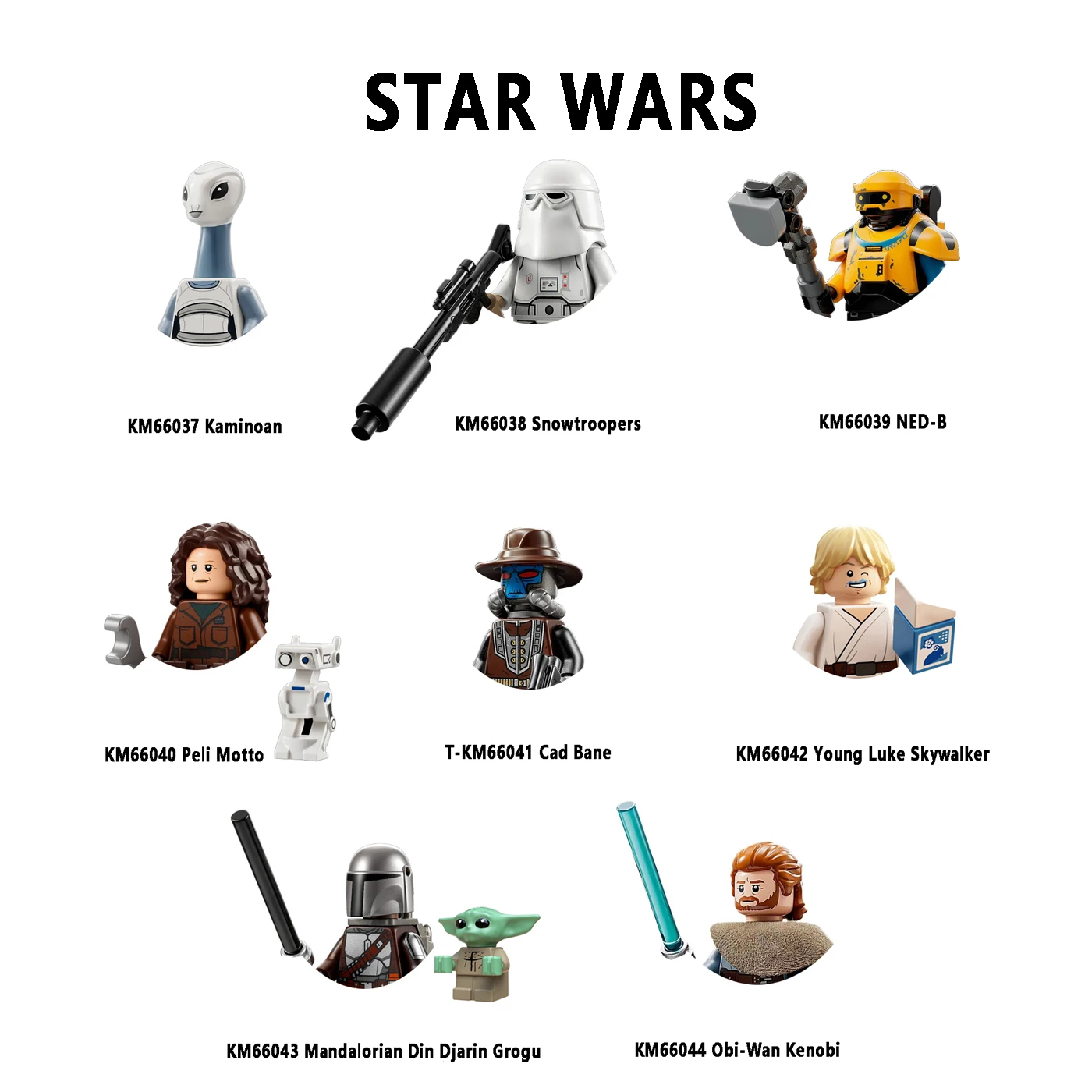 Km66037 Kaminoan Din Djarin Grogu Building Blocks Obiwan Kenobi