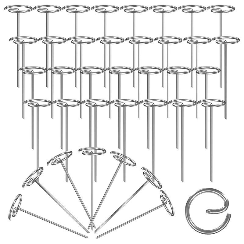 

100 PCS 6In Landscape Staple Metal Anti-Rust Garden Staple Circle Top Pins For Securing Lawn Fabric Weed Barrier