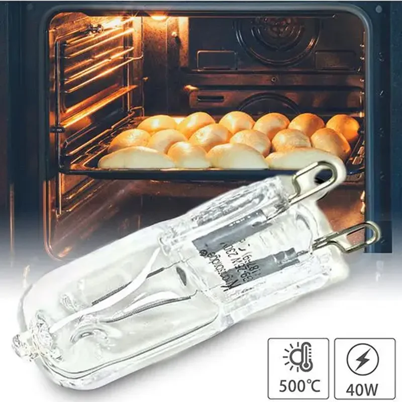 G9 Oven Light High Temperature Resistant Durable Halogen Bulb Lamp For Refrigerators Ovens Fans 40W 500℃ Pin Bulb 110V-240V halogen light bulb