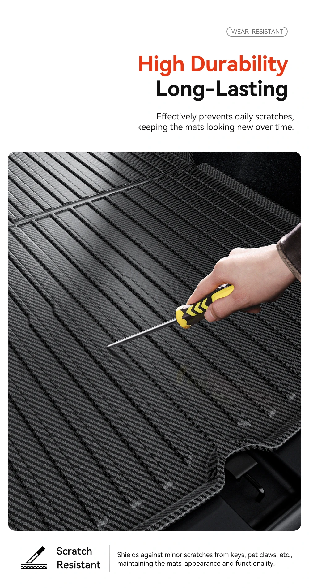 For New Tesla Model Y juniper 2025 TPE Floor Mat Carbon fiber Car All Weather Tr