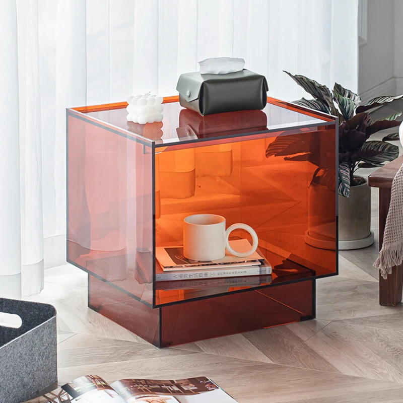 

Acrylic Bedside Table Simple Side Table Minimalist Locker Home Bedroom Bedside Small Cabinet