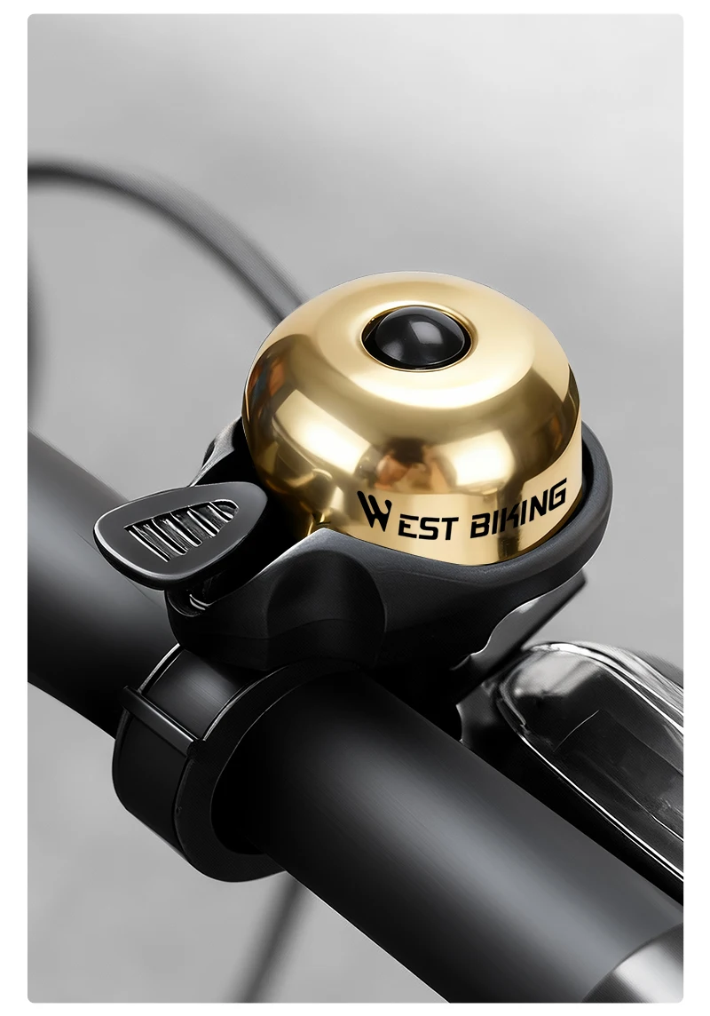 WEST RADFAHREN Mini Kupfer Fahrrad Glocke Fahrrad Daumen Glocke Leichte Retro Horn Für 19-31,8mm Lenker MTB Rennrad zubehör – Detail 11