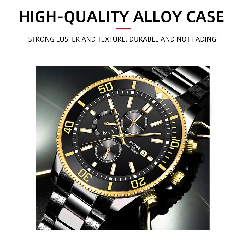 

Business Watch Green Water Ghost Watch Men's Waterproof Stainless Steel Watch Men's Glow-in-the-Dark Date Quartz Watch Explosive