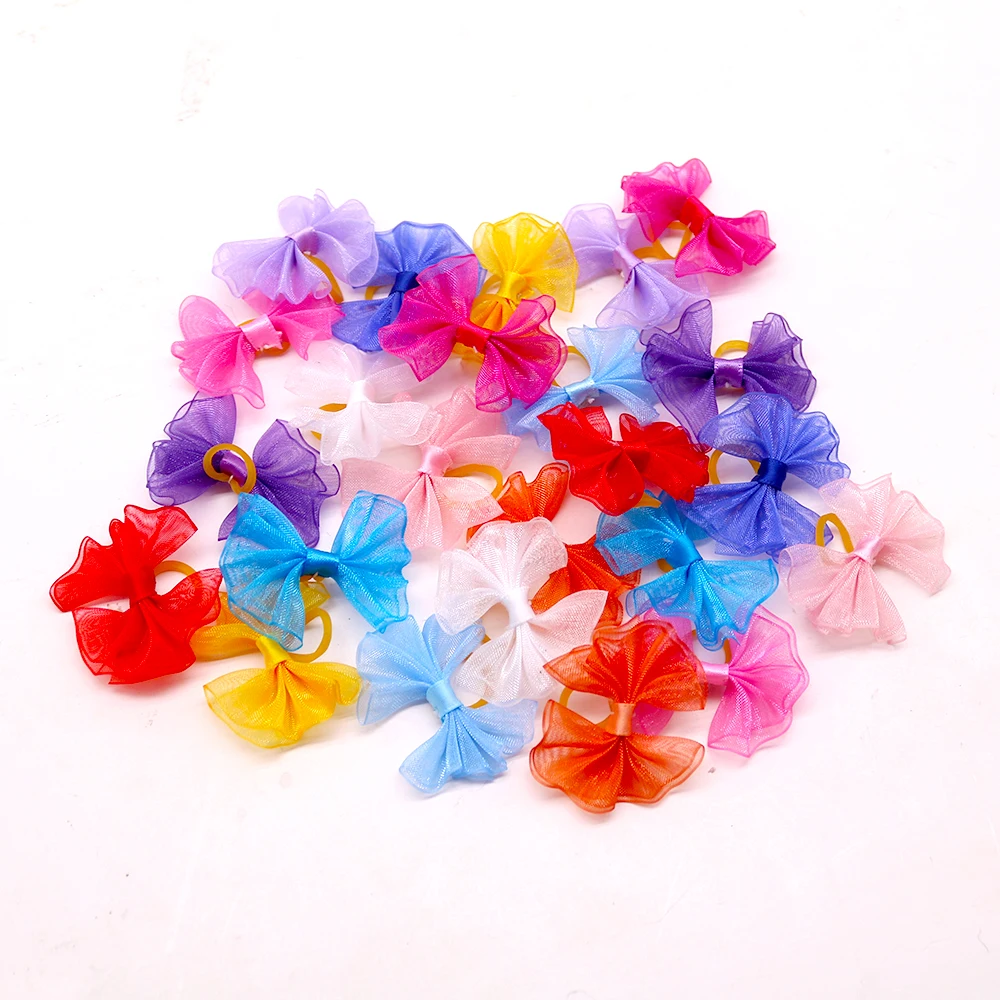 40pcs Handmade Dog Bows Cute Pet Supplies Pet Dog Hair Bows Small Dog Hair Accessories Fashion Dog Accessories For Small Dogs 5