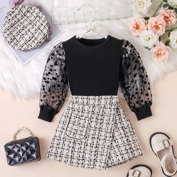 Girls Dot Mesh Outfit Set 1