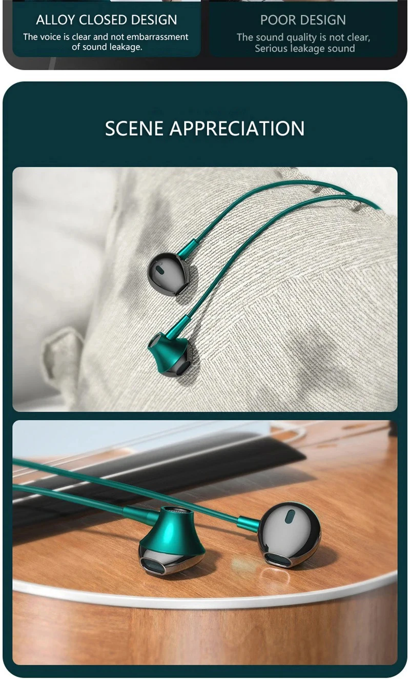 Auriculares in-ear con cable cancelación ruido y micrófono bajo_voghion.com