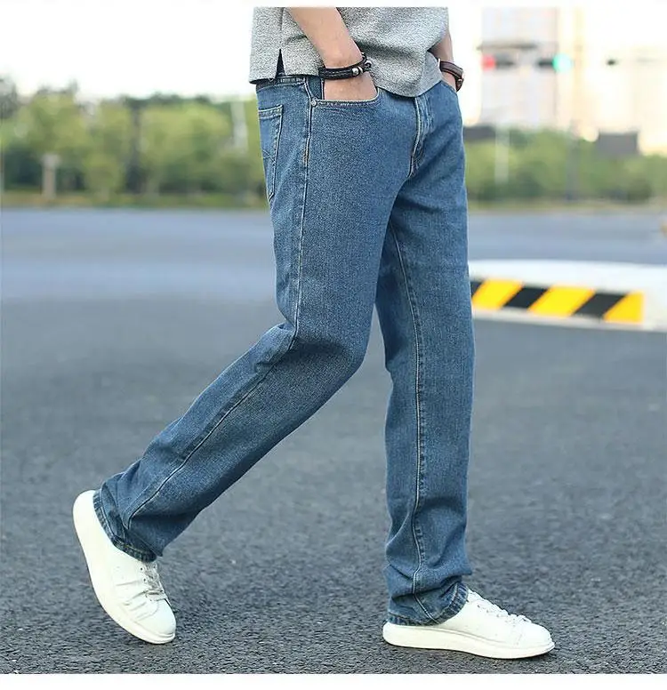 2022 Spring Summer Men's Thin Straight-leg Loose Jeans Classic Style Advanced Stretch Baggy Pants Male Wide leg jeans pants