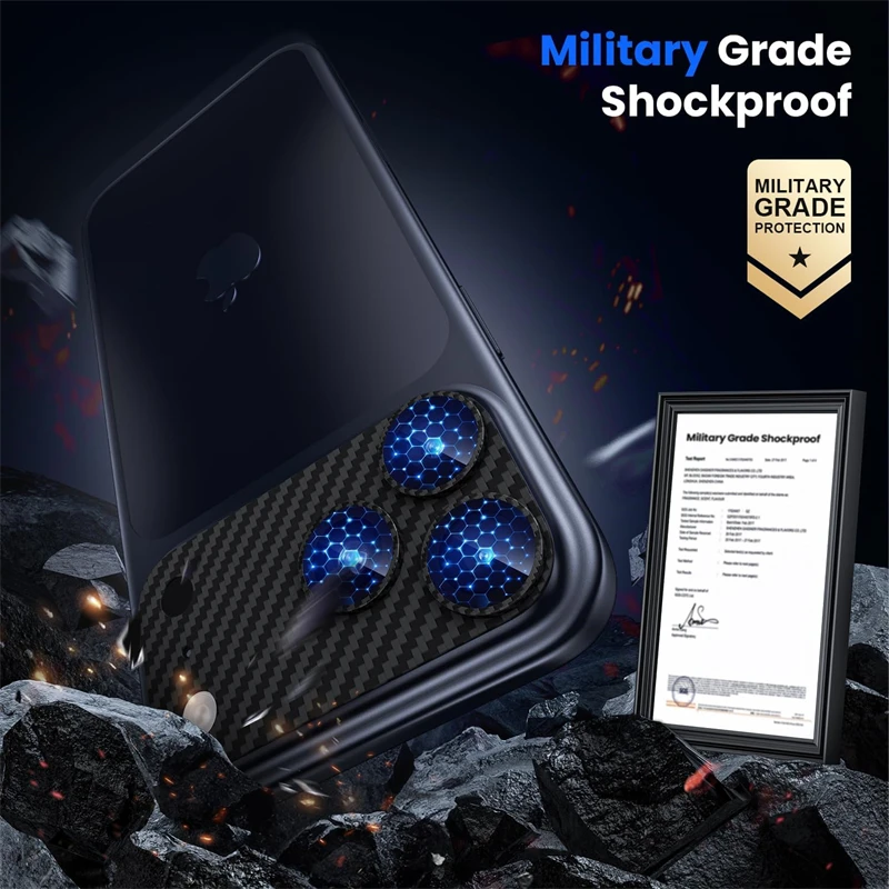 Carbon Fiber Camera Lens Protector Case - Premium Phone Cover Accessory