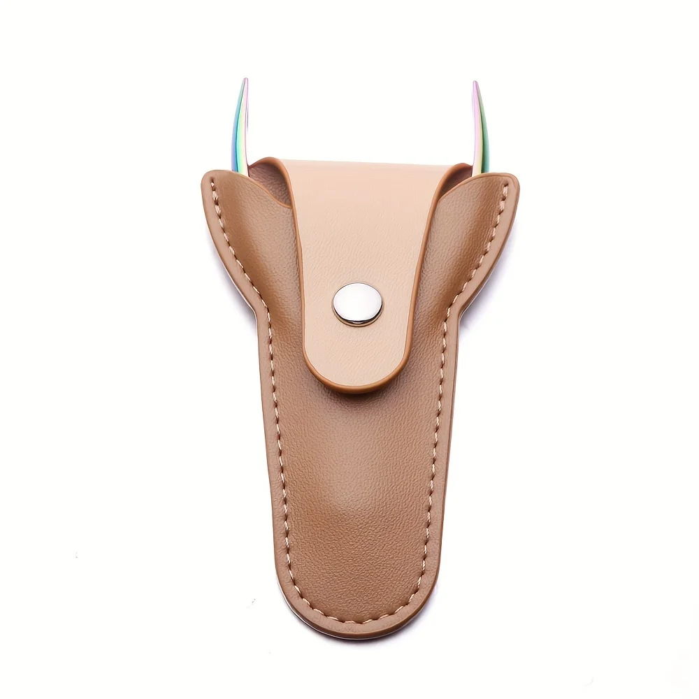 Protective Nail Tool Case Metal Snap Closure Compact Storage for Manicure Scissors Cuticle Nippers Crochet Accessories