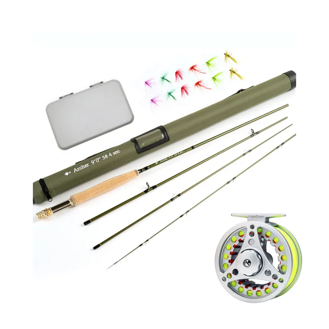 Fly fishing Rod 9FT Combo and Fly Fishing Reel Set 3/4 5/6 7/8WT