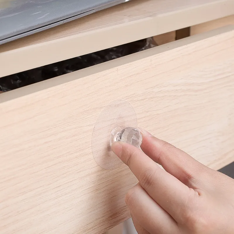 Door Handles Cabinet Handles 2/10pcs Transparent Crystal Drawer Handle Acrylic Punch-free Cabinet Self-adhesive Door Knobs