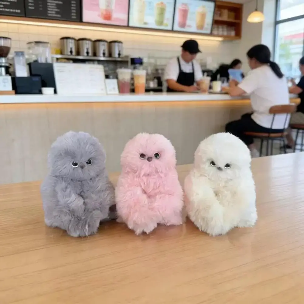 보풀 없는 전자식 부엉이 인형, 음성 녹음 기능이 있는 부드러운 봉제인형, 휴대용 걸이형 반복 기능 봉제인형