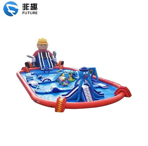 Inflatable Amusement Water Park Hot Giant Inflatable Commercial Water Park Slides Game With Pool For Child And Adult Cheap