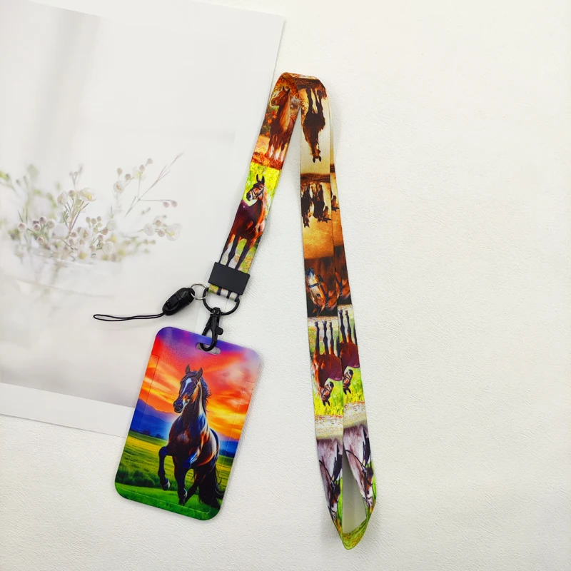 Niedlicher Pferde-Ausweishalter, Cartoon-Halsband-Lanyard, Schlüssel-ID-Kartenhalter, Fitness-Handyband, USB-Ausweishalter, Schlüsselanhänger, Accessoires, Geschenke – Detail 14