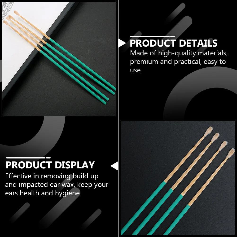 10 Pcs Ear Picking Tool Earwax Picks Cleaning Kit Health Care Pickers Bamboo Handle Accessories Home Use Earpicks Baby 2
