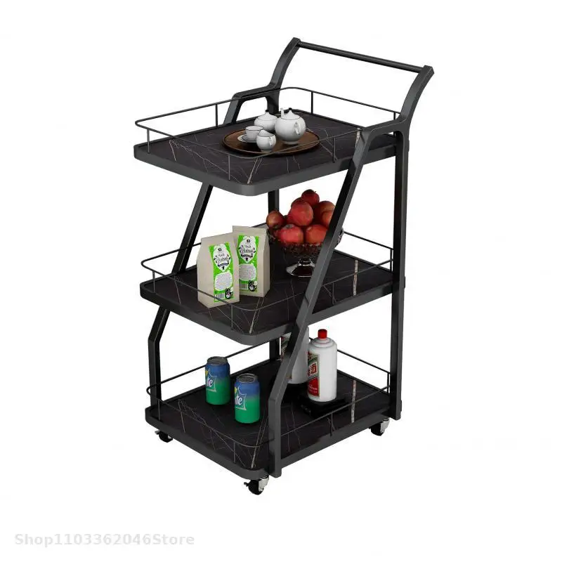 Drinks And Drinks Tea Trolley Restaurant 4s Shop Hotel Bar Ktv Mobile Trolley Shelf Dining Car