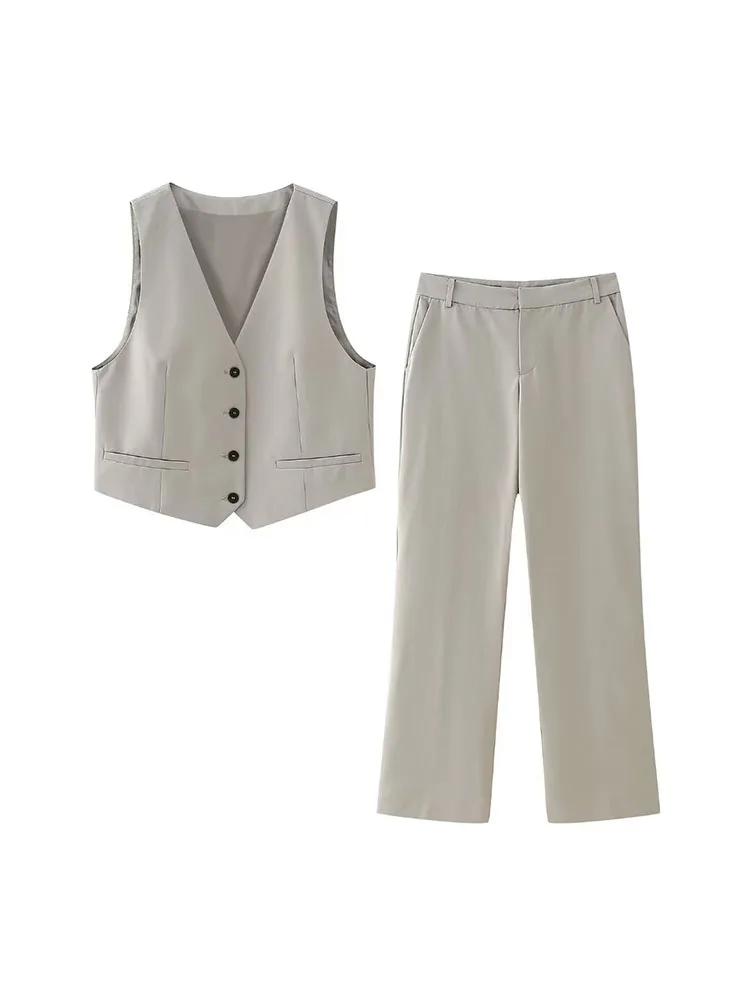 

Женский укороченный жилет, винтажный жилет на пуговицах с V-образным вырезом, весна 2024