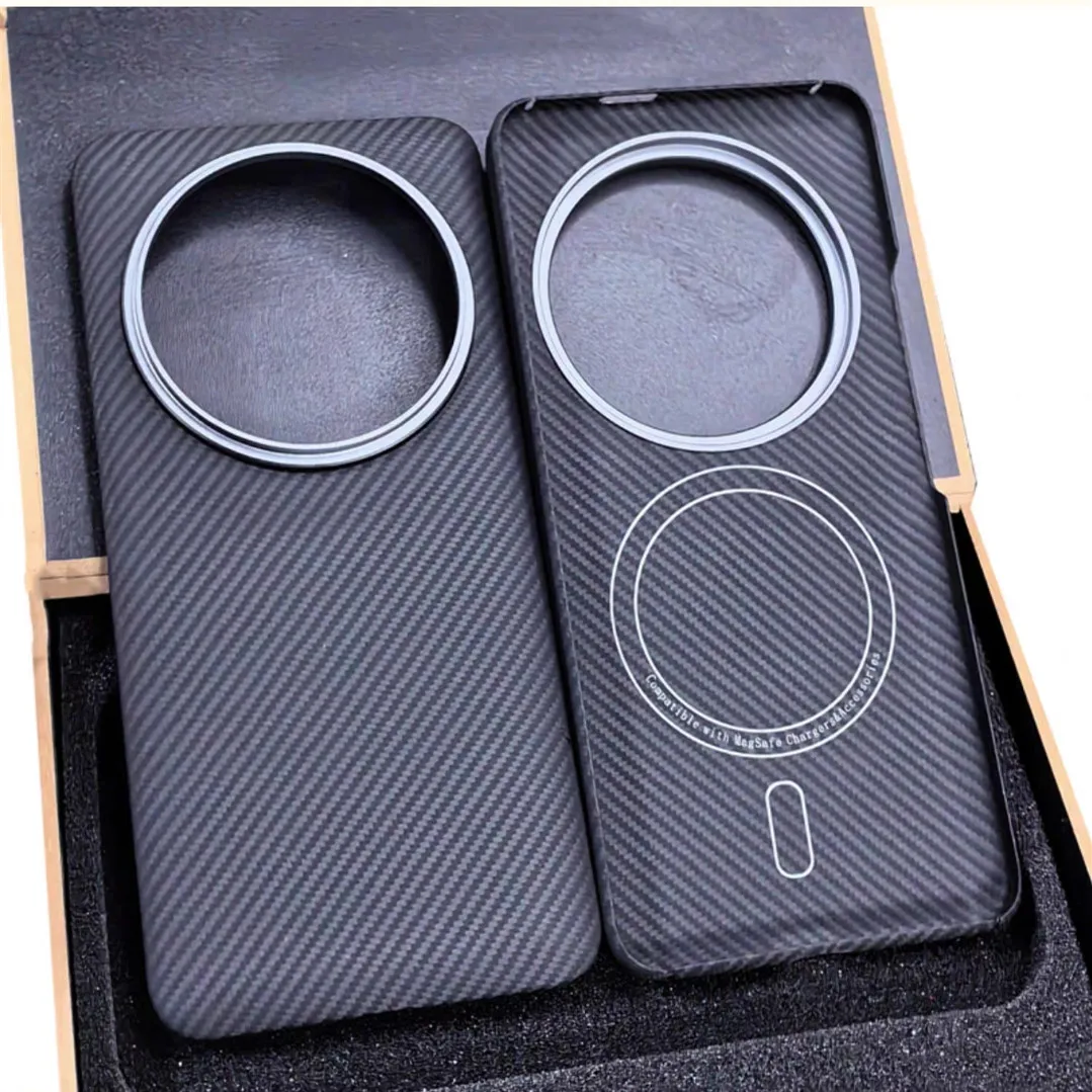 Genuine Aramid Carbon Fiber Matte Magsafe Case for Xiaomi Mi 14 Ultra Pro Thin Anti-explosion Bulletproof Cover Anti-Shatter