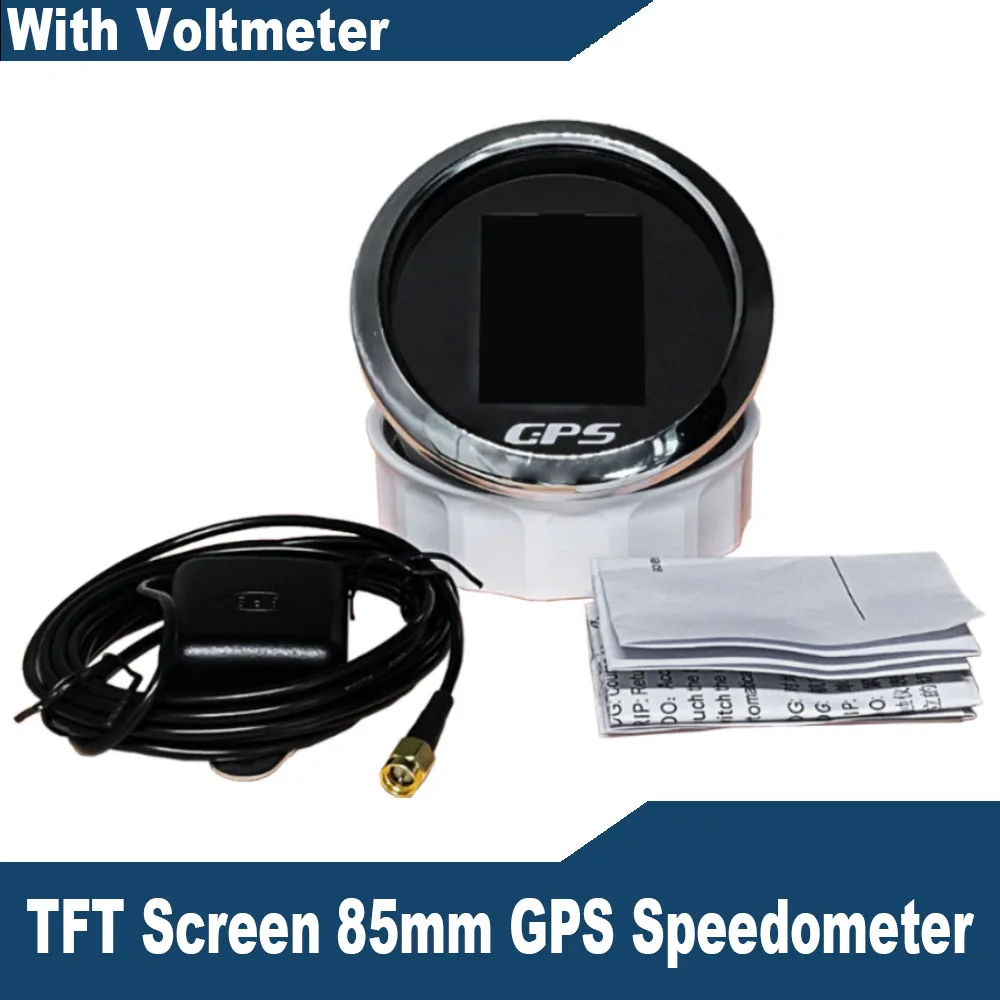komedie Hvad angår folk bund New 85mm Digital GPS Speedometer Odometer Trip COG Voltmeter 9-32V with GPS  Antenna Waterproof TFT Screen