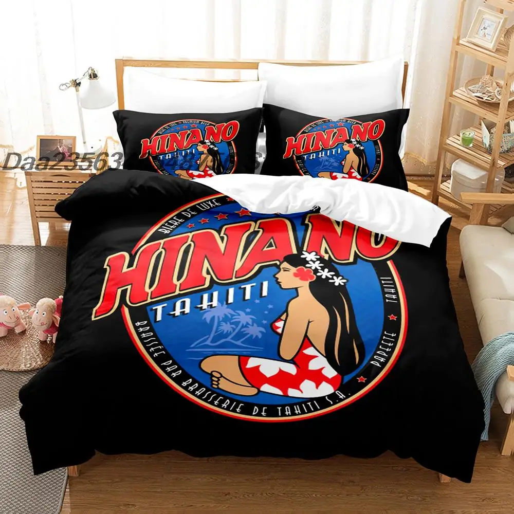 New Hinano Tahiti Logo Bedding Set Single Twin Full Queen King Size Bed Set Aldult Kid Bedroom Duvetcover Sets Bed Sheet Set 5