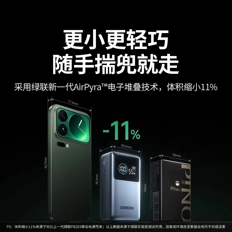 UGREEN 55W 10000mAh 보조배터리 20000mAh 고속 충전 휴대용 외장 배터리 아이폰16 프로 노트북 165W 130W 100W용
