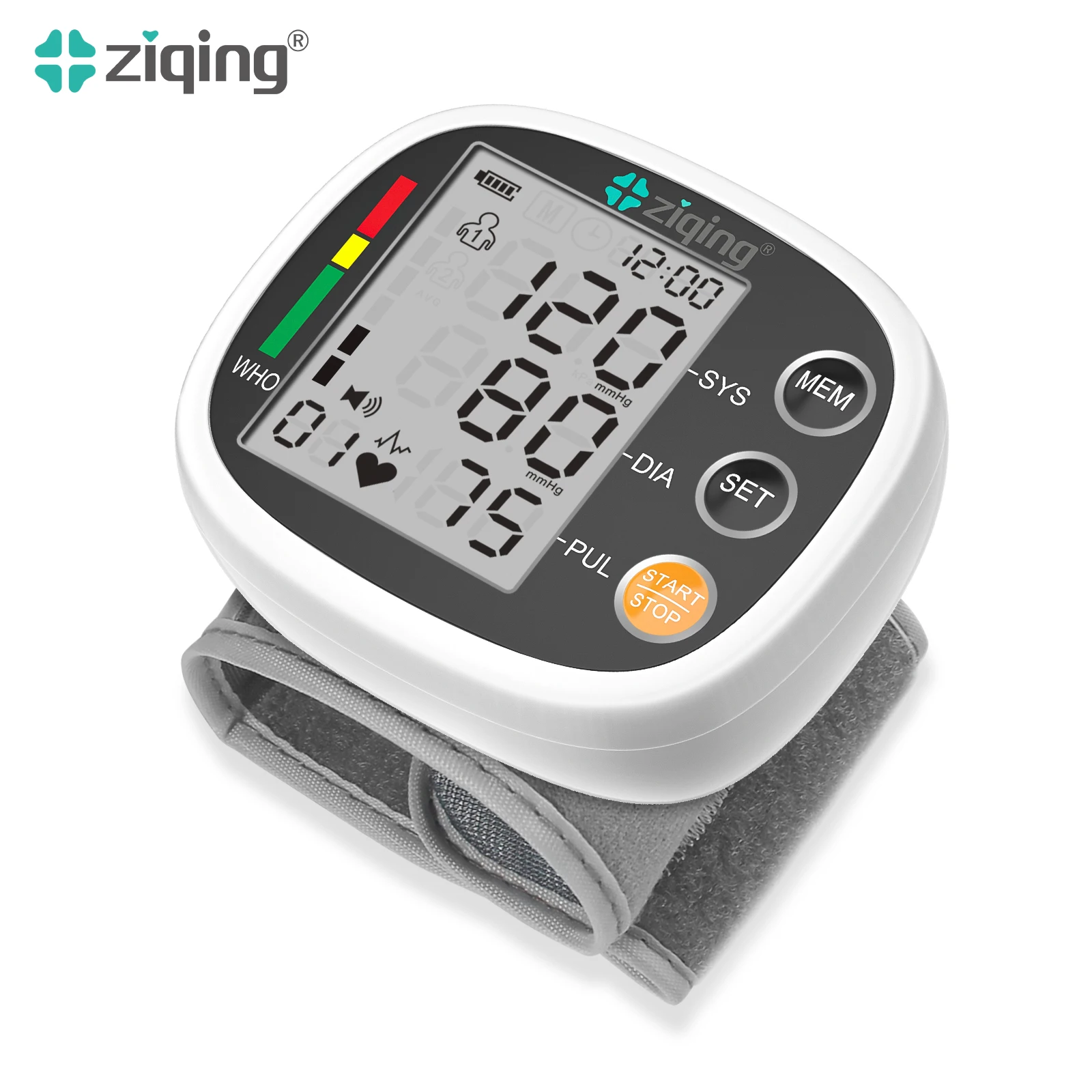 Portable Wrist Blood Pressure Monitor Voice Automatic Digital