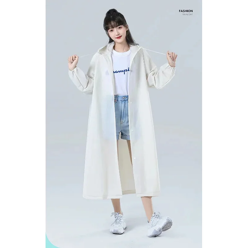 Raincoat Poncho Outdoor Hiking Travel Portable Thickened Long Jumpsuit Non Disposable Adult EVA Wear-resistant Camping