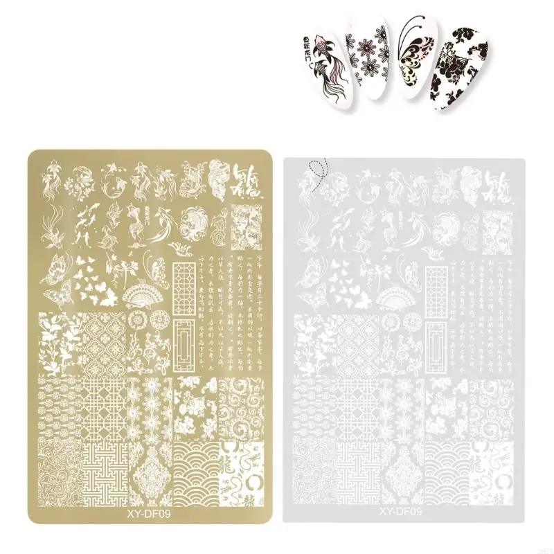 28TA Art Stamping Plate Stamp Template Plates Flower Manicures Images Plate
