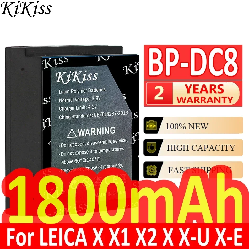 1800Mah Kikiss Potente Batteria Bp-Dc8 Bpdc8 Per Leica X Vario X1 X2 Typ113 X-U Typ113 X-E Typ102 Typ107 Fotocamera