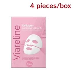 Collagen - Infused Korean Overnight Moisturizing Face Mask with Grape Seed Oil for Nourished, Soft, Revitalized Skin (1 box - 4 pcs)