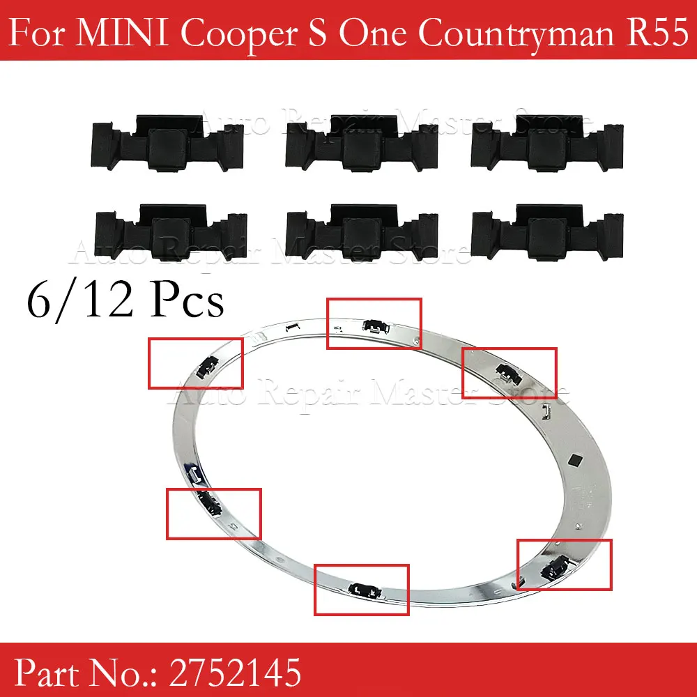 Lot De 6 Clips Décoratifs Pour Cache De Phare Avant 51132752145