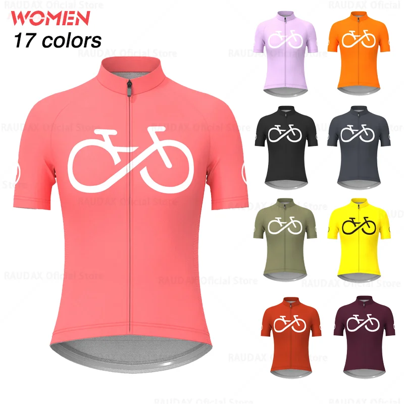 Cycling Jersey Women Bike Mountain Road MTB Top Female Bicycle Shirt Short Sleeve Racing Riding Clothing Summer Blouse Pink