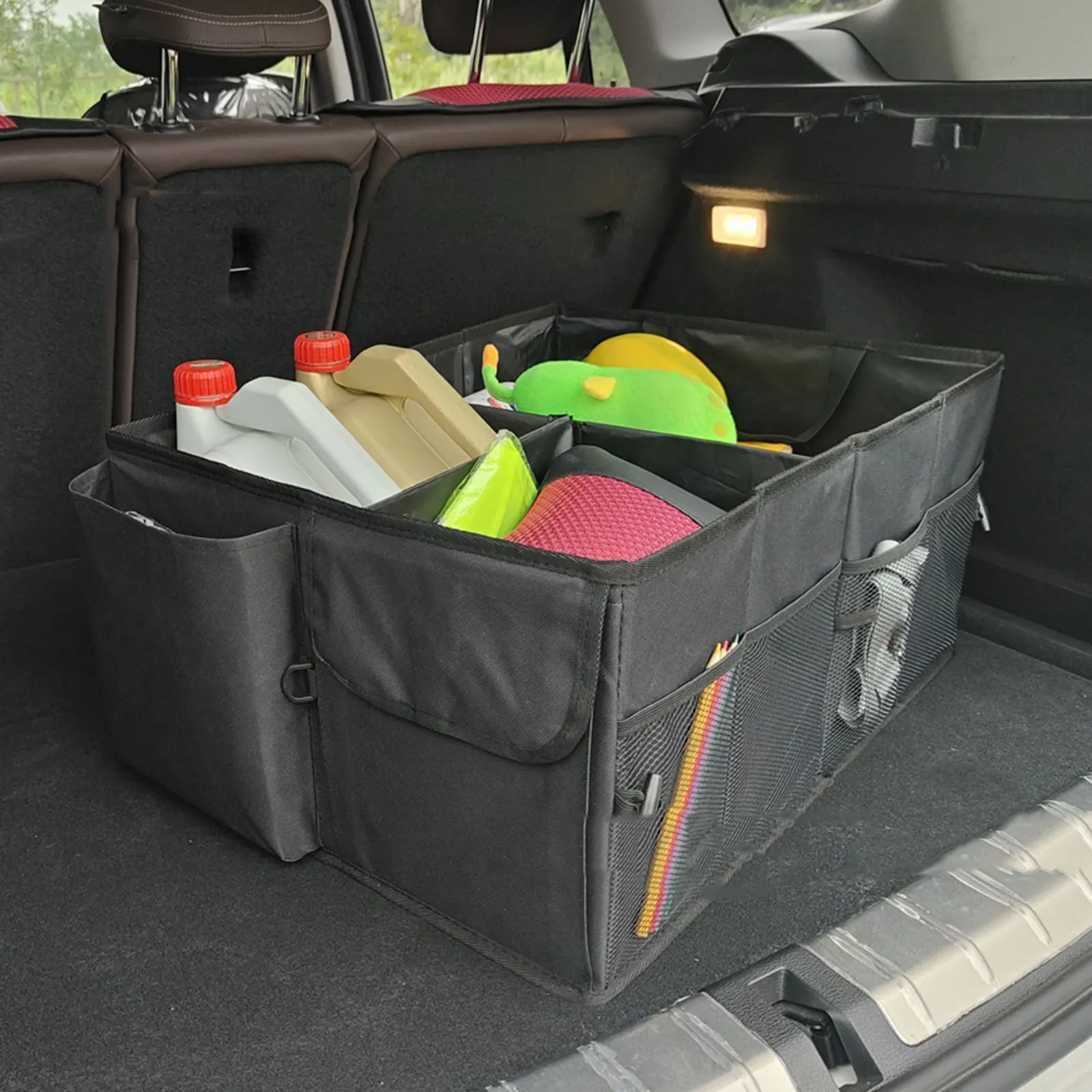

Car Trunk Organizer Automotive SUV Car Organizer for Storage Adjustable Straps Foldable luggage organizer Car Truck Accessories