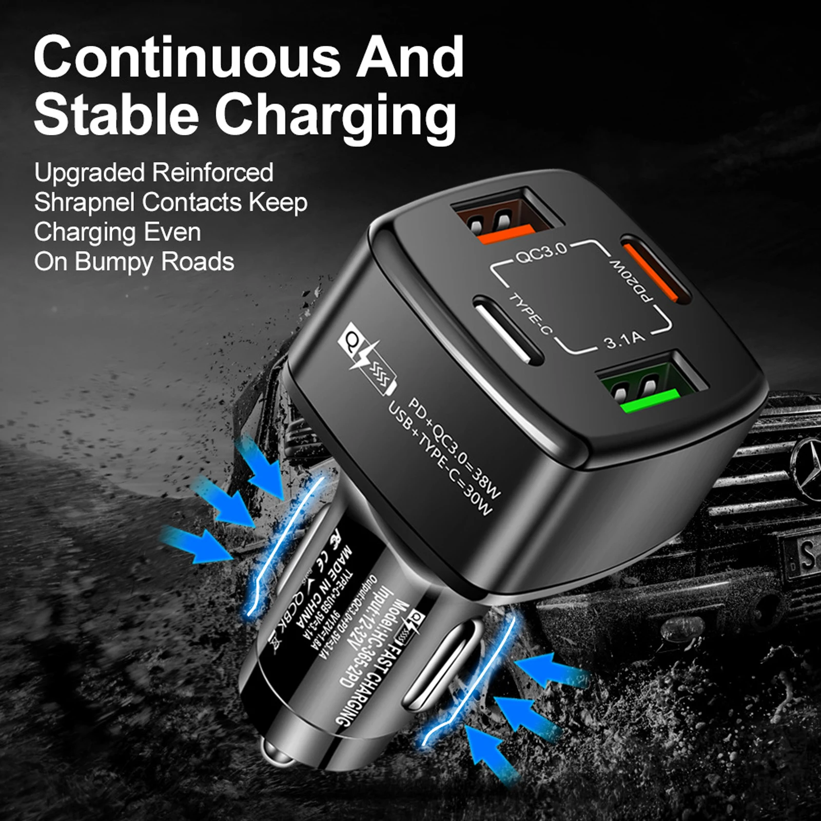 68W   ڵ ȭ  QC3.0/PD 20W/ C/USB 3.1A      , 12V-32V