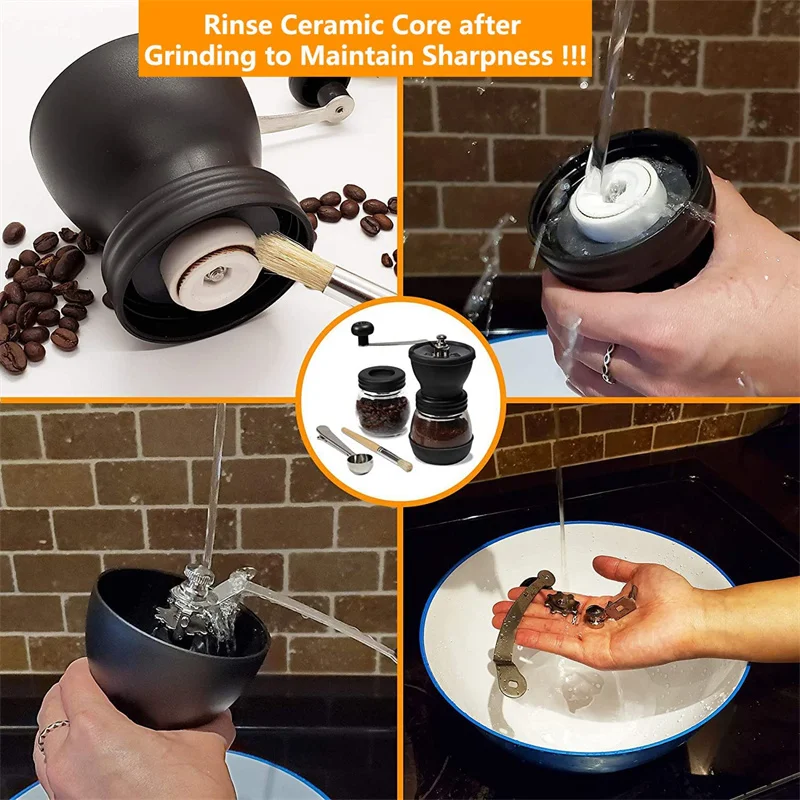 Large Capacity Glass Hand Grinder Coffee Grinder Set Manual Grinder Manual Coffee  Grinder Food Grade Plastic Glass Silo - AliExpress