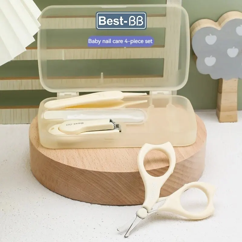 Nail Clippers Baby Nail Care Kit Four-piece Safety Clip-on Child Clipper Set