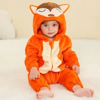 MICHLEY Halloween Cute Cartoon Flannel Baby Rompers Stitch Fox Pajama Cotton Baby Boy Girls Animal Costume Animals Baby Jumpsuit 5