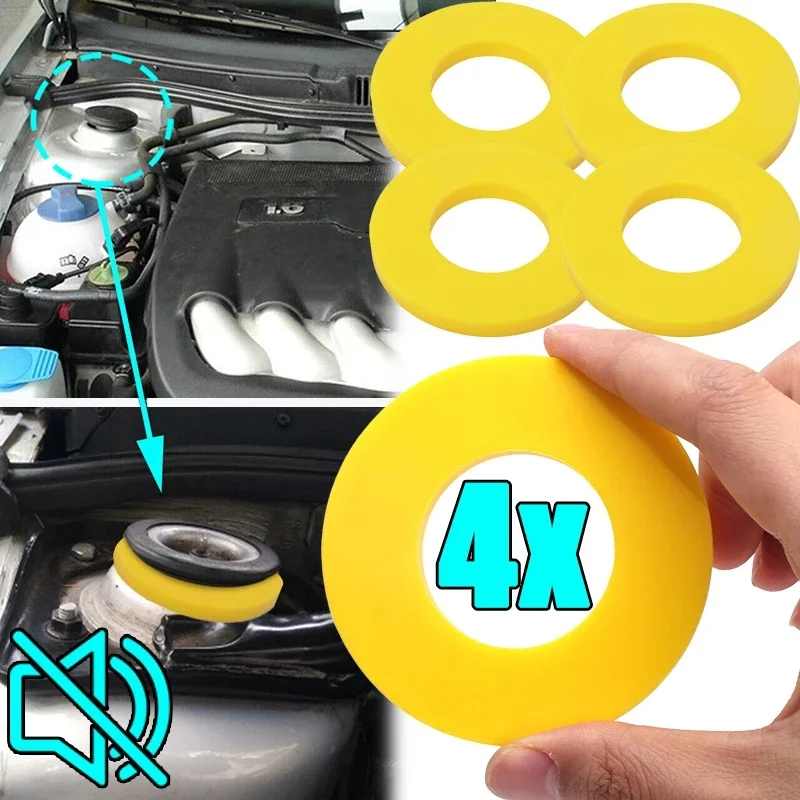 Strut Tower Mount Silencer Pad Rubber Bushing Dampers Universal Front Strut Tower Mount Suspension Shock Absorbing Bearing Washer Over Bumps