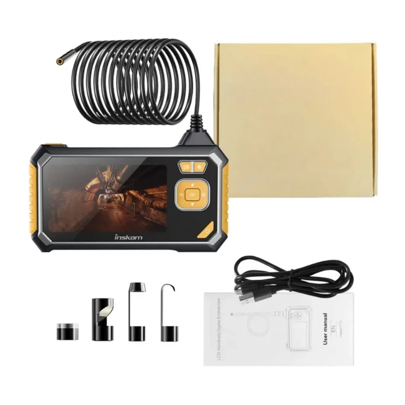 Industriële Borescope, Dubbele Kop Borescope Inspectie Camera, 1080p Hd Dual Lens Digitale Borescope 43 Inch Lcd Scherm Ip67 Waterdicht Met 8 Led Industriële Borescope, Dubbele Kop Borescope Inspectie Camera, 1080p Hd Dual Lens Digitale Borescope 43 Inch Lcd Scherm Ip67 Waterdicht Met 8 Led