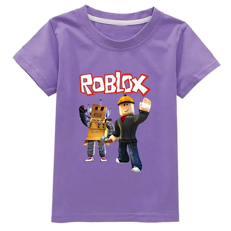 

Новинка модная детская одежда Roblox одежда из тонкого хлопка для мальчиков и девочек Повседневные Удобные футболки с коротким рукавом