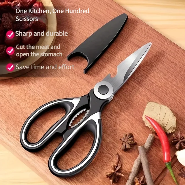 Kitchen scissors powerful chicken bone scissors household multi-functional scissors chef special scissors sharp food scissors 6