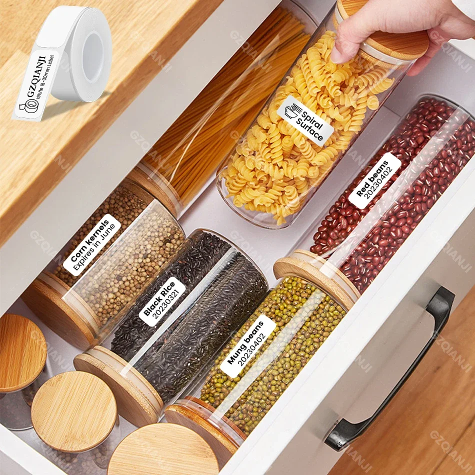 P15 Label Printer Label Tape Sticker P15 Portable Thermal Label Maker Printing Paper Waterprood Clear White Color Cable adhesive