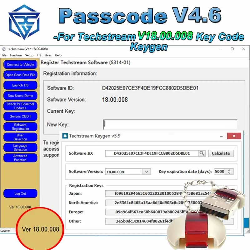 PASSCODE V4.6 for Techstream V18.00.008 Software Registration Keygen ...