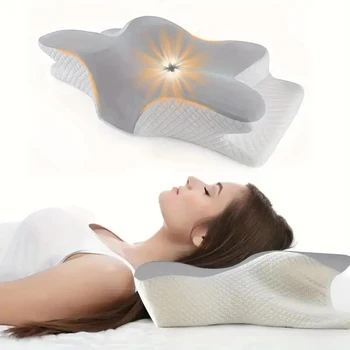 Cuscini in memory foam a forma di farfalla rilassante cervicale a rimbalzo lento cuscino per il collo sollievo dal dolore cuscino ortopedico per dormire 1