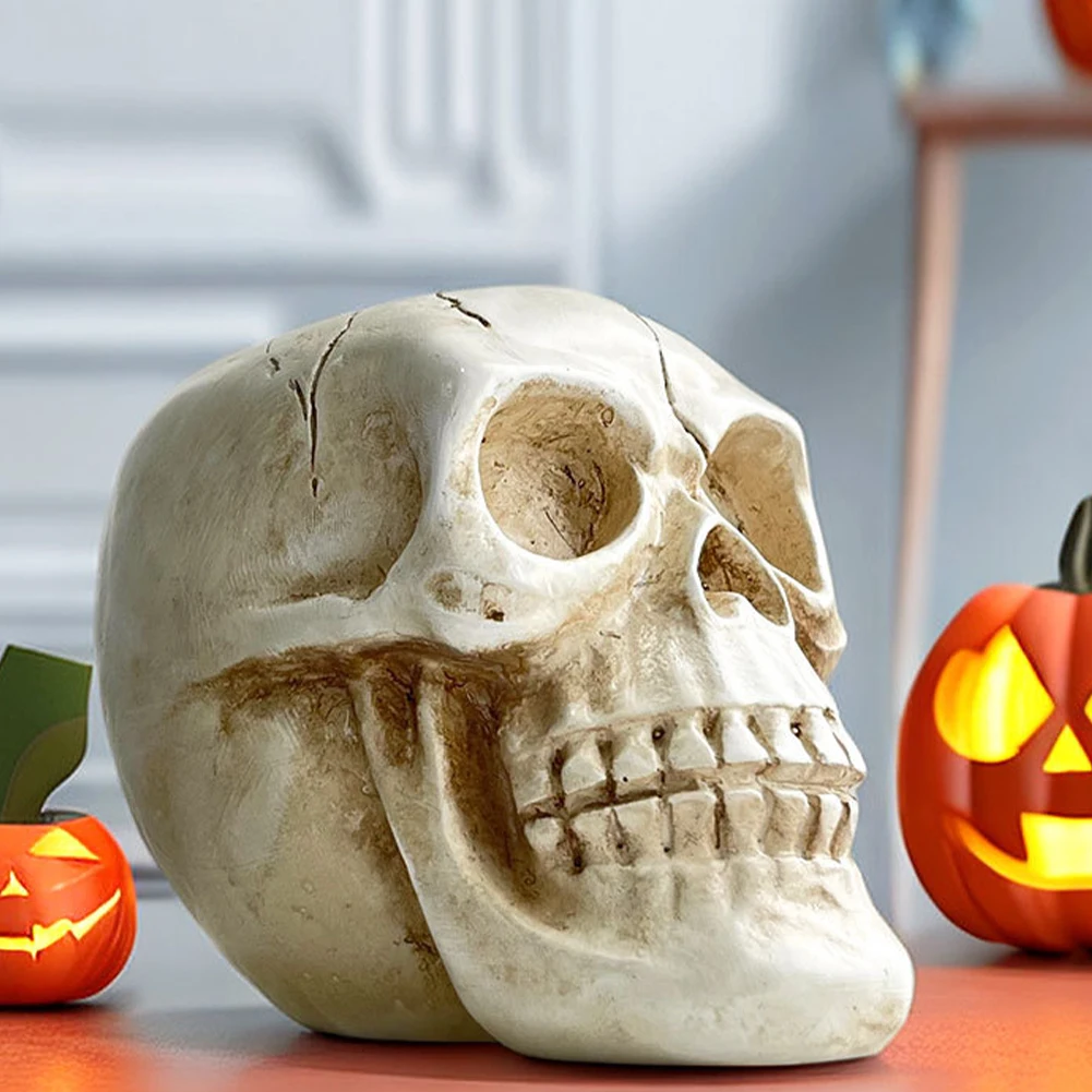 Resin Skull Ornament Succulent Plant Pot Cactus Pots Holder Skeleton Flower Pot Planter Sculpture Outdoor Garden Decoration