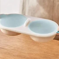 Poacher à œufs pour micro-ondes, double tasse, avec couvercle transparent, œufs cuits, matériau résistant aux aliments, cuiseur à œufs pour micro-ondes, 1 pièce 3