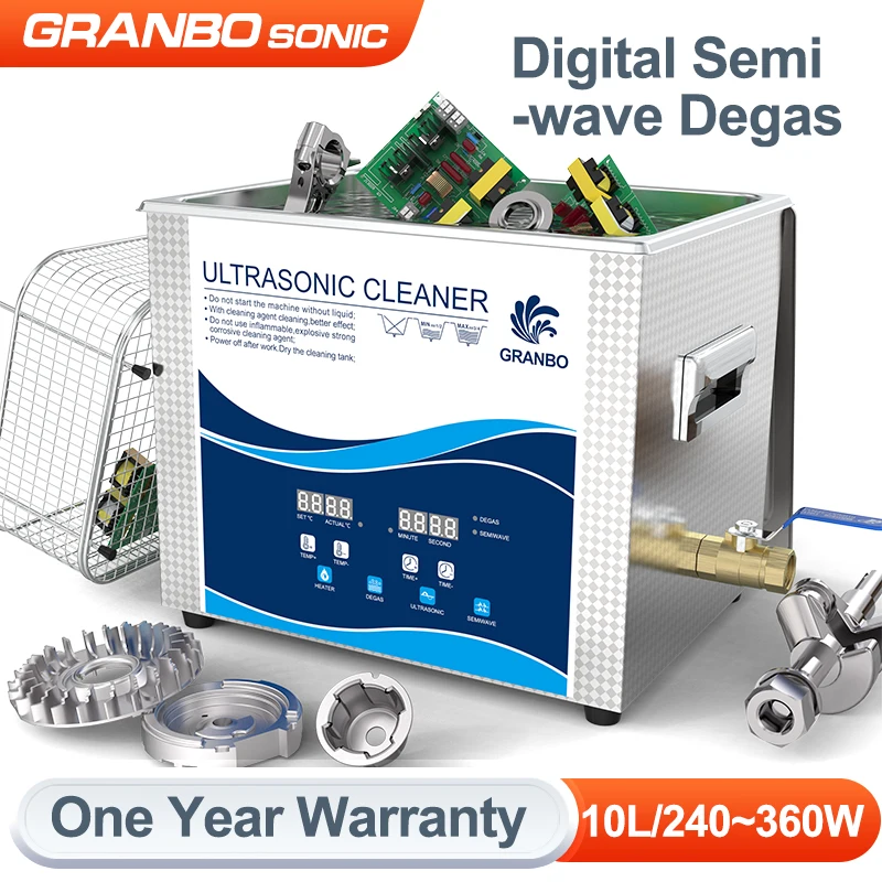 

Ultrasonic Parts Cleaner 10L 360W 40KHz Digital Variable Wave Degas Ultrasound Bath Laboratory Dental Carburetor