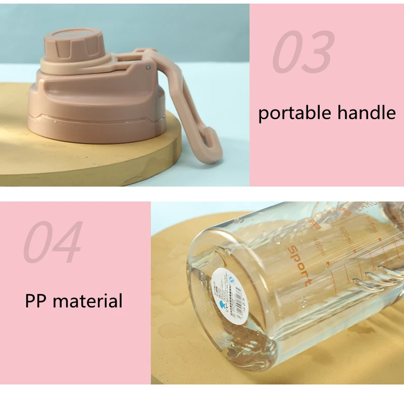1.5L Plastic Water Bottle Portable Drinking Cup Girls Leakproof Shaker Mug Travel Gym Water Bottle for Outdoor Sports Fitness